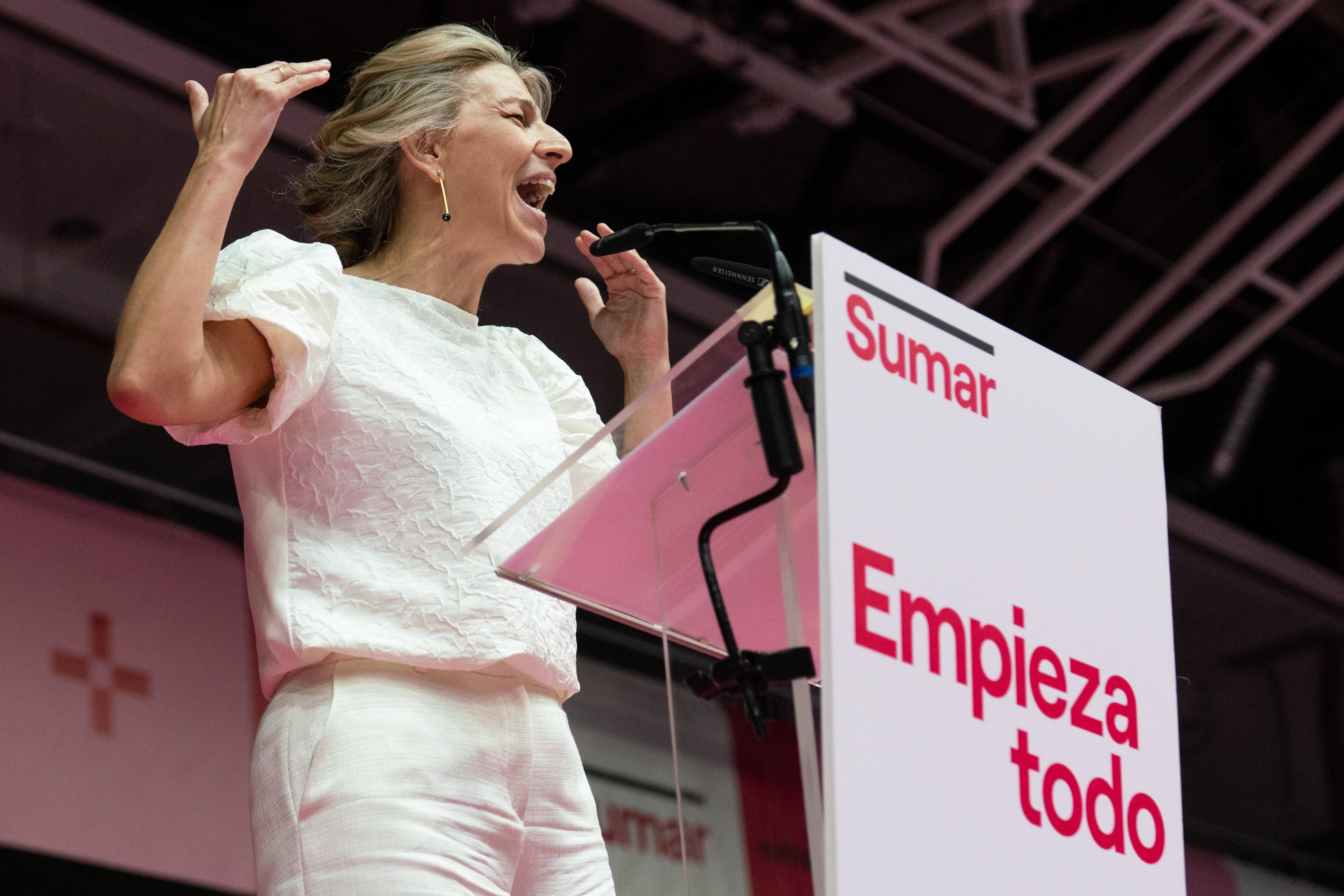 Yolanda Díaz will die spanische Linke hinter sich vereinen.