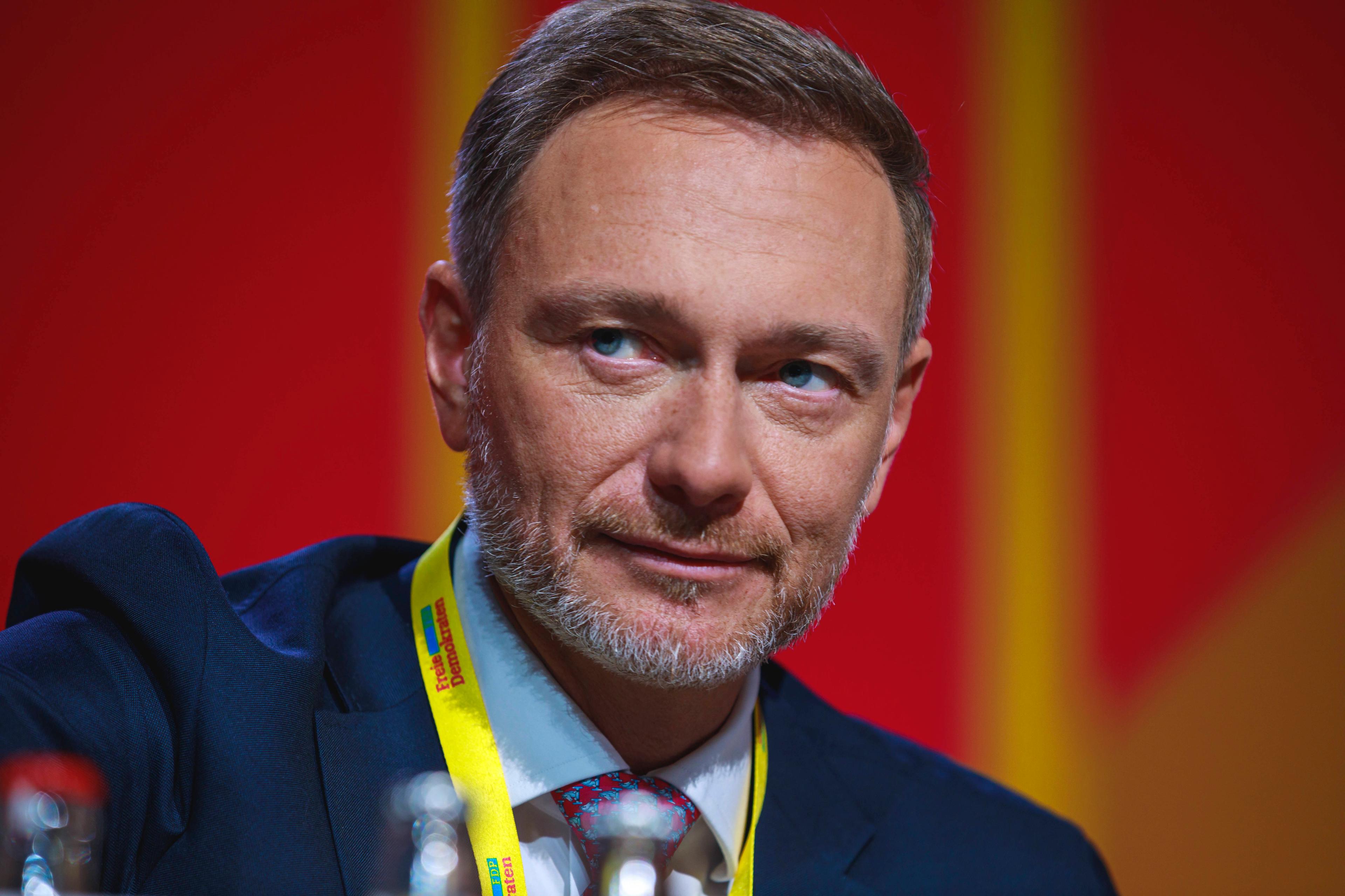Finanzminister Christian Lindner beim FDP-Parteitag 21. April 2023.