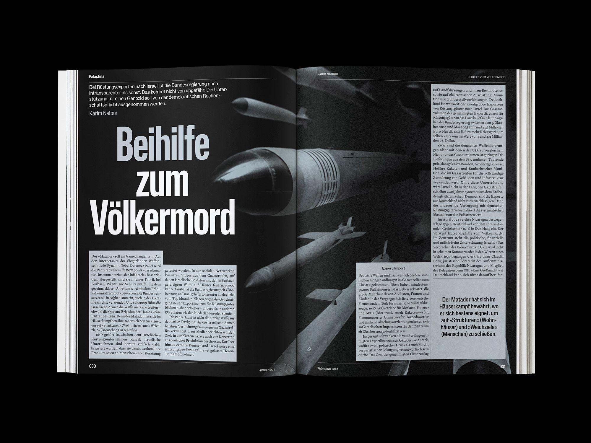 Doppelseite der JACOBIN Ausgabe #24 »Palästina«