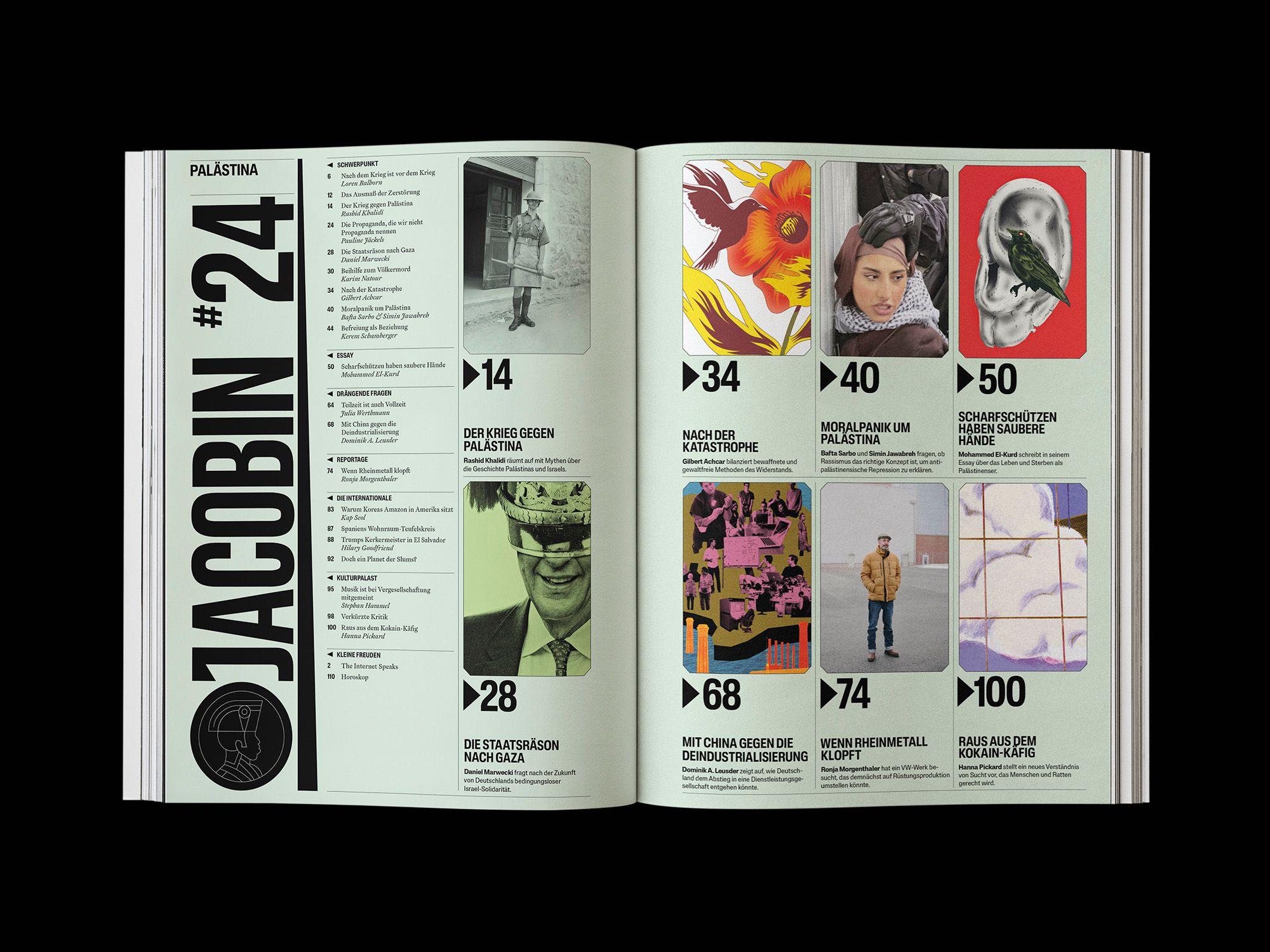 Doppelseite der JACOBIN Ausgabe #24 »Palästina«