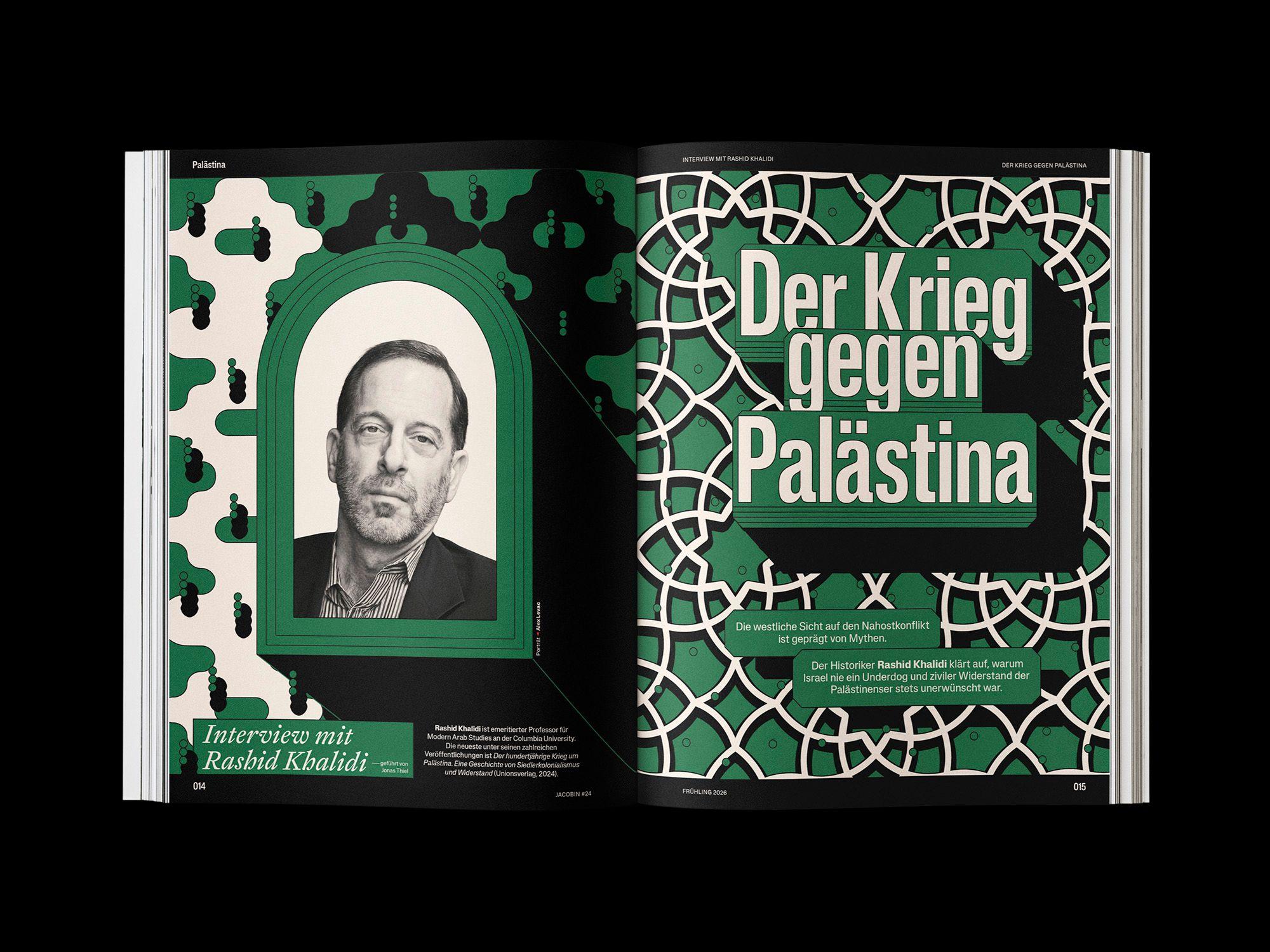 Doppelseite der JACOBIN Ausgabe #24 »Palästina«