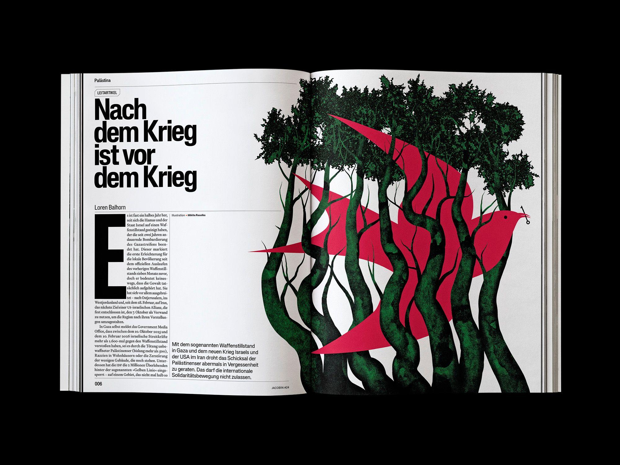 Doppelseite der JACOBIN Ausgabe #24 »Palästina«