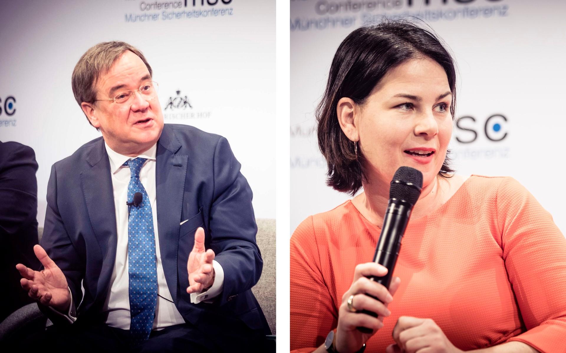 Armin Laschet und Annalena Baerbock auf der Münchner Sicherheitskonferenz, 16. Februar 2020.